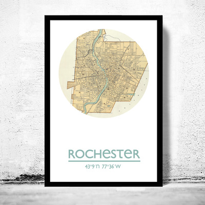 Rochester - city poster - city map poster print