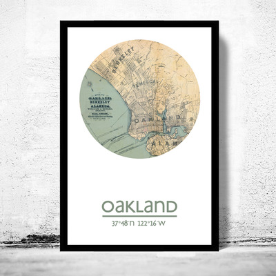Oakland - city poster - city map poster print - Thumbnail 4