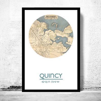 Quincy - city poster - city map poster print