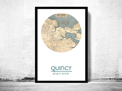 QUINCY - city poster - city map poster print