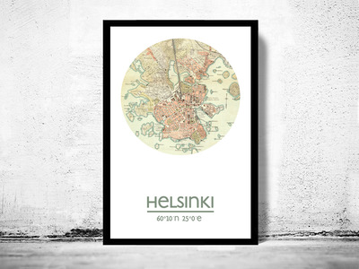 HELSINKI - city poster - city map poster print