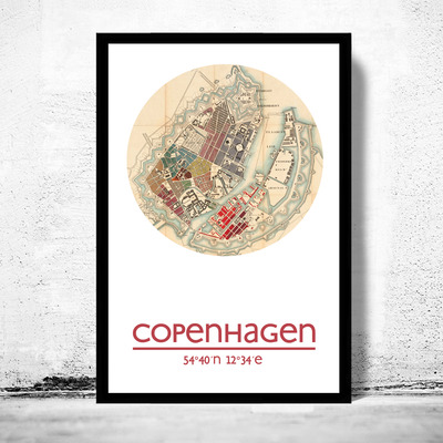Copenhagen - city poster - city map poster print - Thumbnail 5