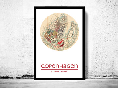 COPENHAGEN - city poster - city map poster print