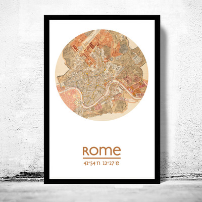 Rome - city poster - city map poster print