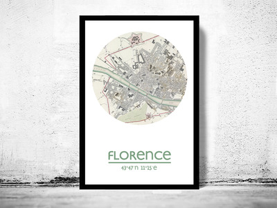 FLORENCE - city poster - city map poster print