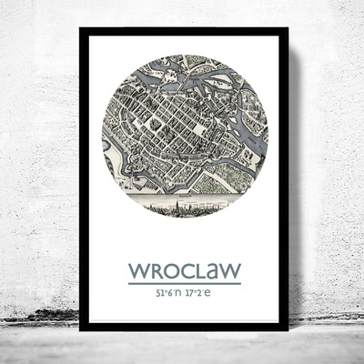 Wroclaw - city poster - city map poster print