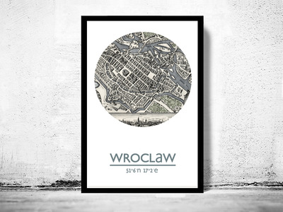 WROCLAW - city poster - city map poster print