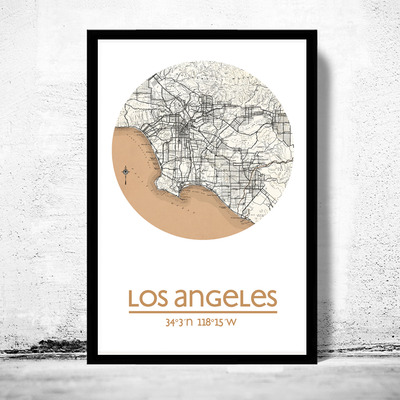 Los angeles - city poster - city map poster print