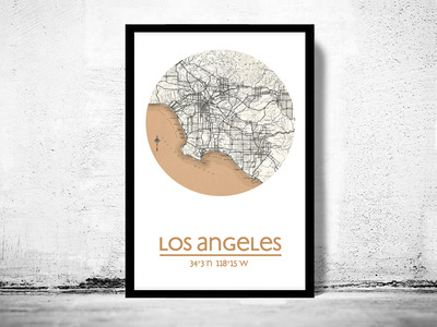 LOS ANGELES - city poster - city map poster print