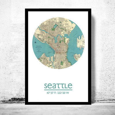 Seattle - city poster - city map poster print