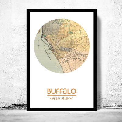 Buffalo - city poster - city map poster print