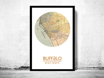 BUFFALO - city poster - city map poster print