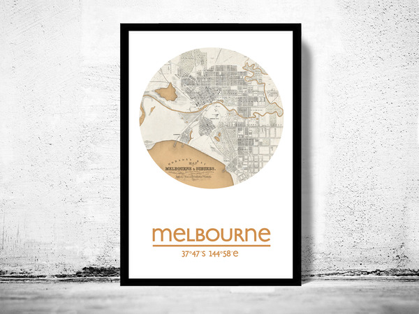 MELBOURNE - city poster - city map poster print