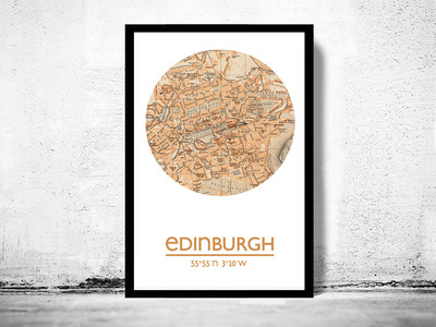 EDINBURGH - city poster - city map poster print