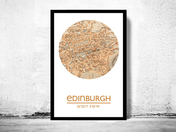 EDINBURGH - city poster - city map poster print