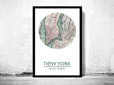 NEW YORK - city poster - city map poster print