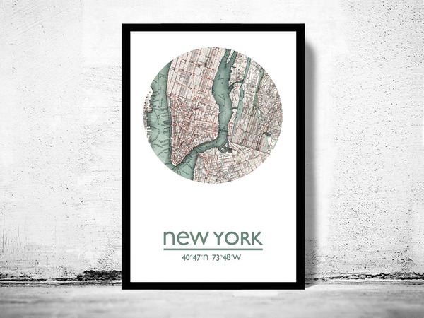 NEW YORK - city poster - city map poster print