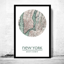 NEW YORK - city poster - city map poster print
