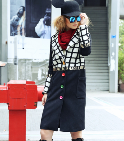 CarROUsel FASHION PLAID WITH CANDY BUTTONS OVERCOAT H53U903