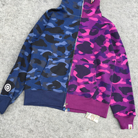 BATHING BAP UNIVERSE SHARK FULL ZIP HOODIE CAMO PURPLE BLUE SWEATSHIRT - Thumbnail 3