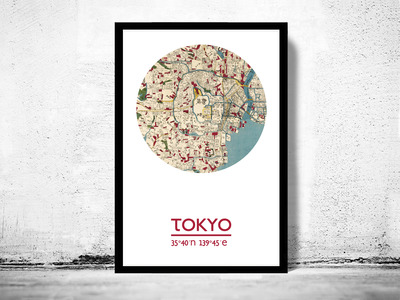 TOKYO - city poster - city map poster print