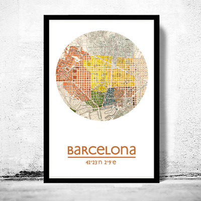 Barcelona - city poster - city map poster print - Thumbnail 5