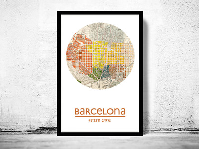 BARCELONA - city poster - city map poster print