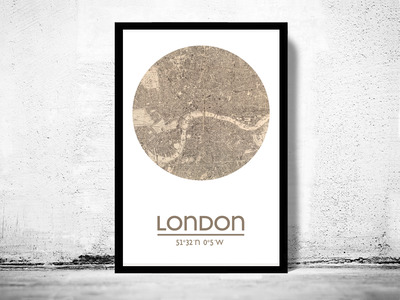 LONDON - city poster - city map poster print