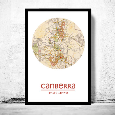 Canberra - city poster - city map poster print
