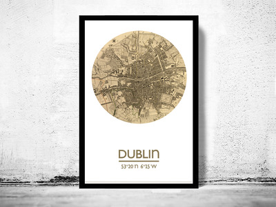 DUBLIN - city poster - city map poster print