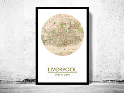 LIVERPOOL - city poster - city map poster print