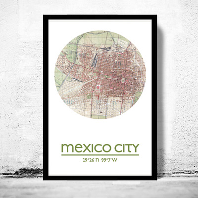 Mexico city - city poster - city map poster print