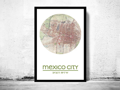 MEXICO CITY - city poster - city map poster print
