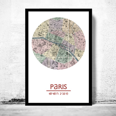 Paris - city poster - city map poster print - Thumbnail 4