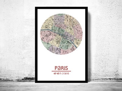 PARIS - city poster - city map poster print