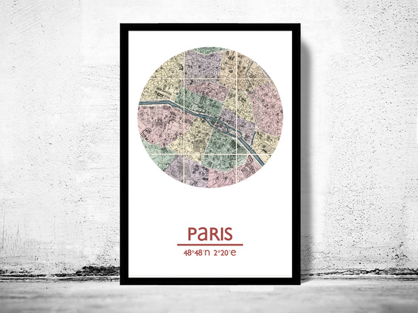 PARIS - city poster - city map poster print