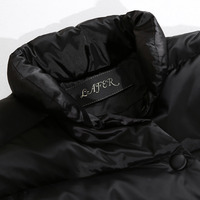  VITI HIGH CLASS PU SILVER LEATHER STITCHED BLACK WINTER COAT 8088 - Thumbnail 4