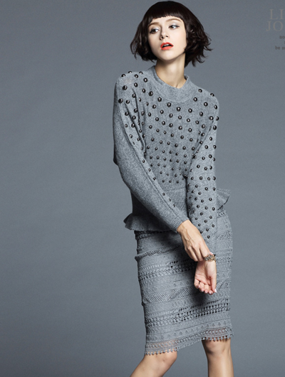 VITI BAT SLEEVES ELEGANT GRAY BLACK DRESS 1223