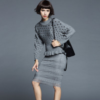 VITI BAT SLEEVES ELEGANT GRAY BLACK DRESS 1223 - Thumbnail 4