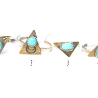 Brass & Turquoise Triangles - Thumbnail 1