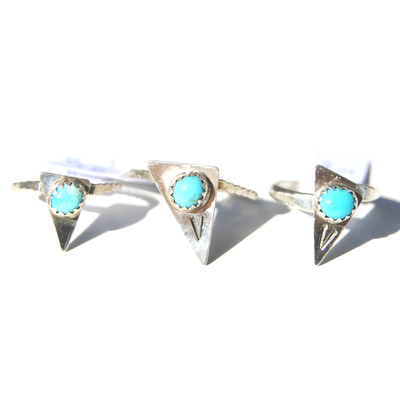 Silver & turquoise triangles
