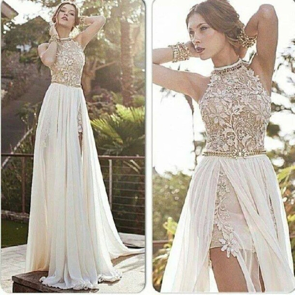 white prom dress, long prom dress,  lace party dress, long evening dress, dress gown,BDS00146