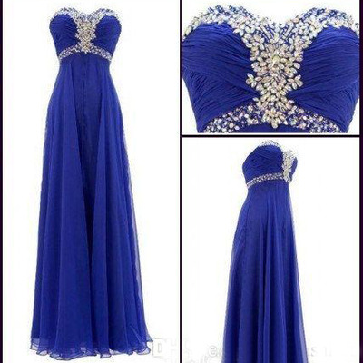 Royal blue prom dress,long prom dress,sweetheart prom dress,cheap prom dresses,chiffon prom dress,evening dresses,153647 - Thumbnail 4