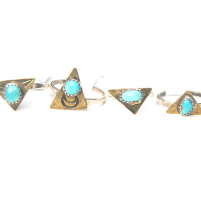 Brass & turquoise triangles