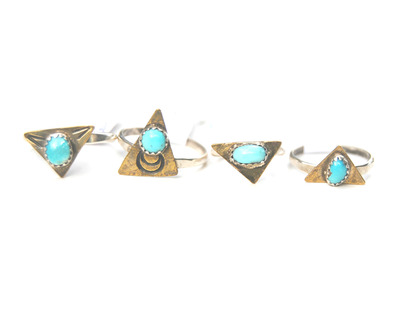 Brass & Turquoise Triangles