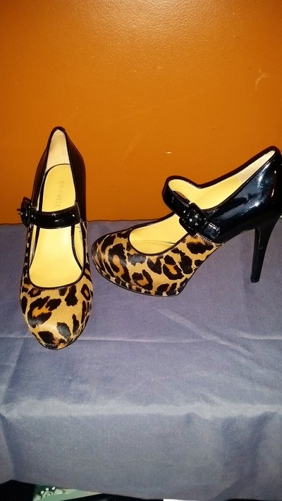 Nine West Leopard Print /Patent Leather Heel