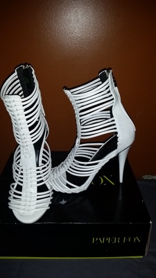 White Strappy Stiletto Sandals