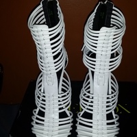 White Strappy Stiletto Sandals - Thumbnail 1