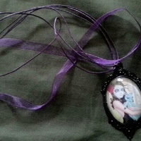 Sugar Skull Lolita Day of the Dead with Blue Fawn Cameo - Thumbnail 1