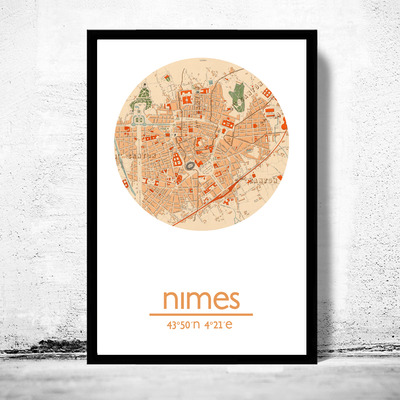 Nimes - city poster - city map poster print - Thumbnail 2